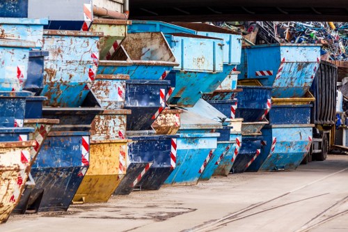 Rotherhithe street with a designated skip placement