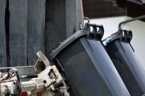 Business professionals selecting skip sizes for waste management